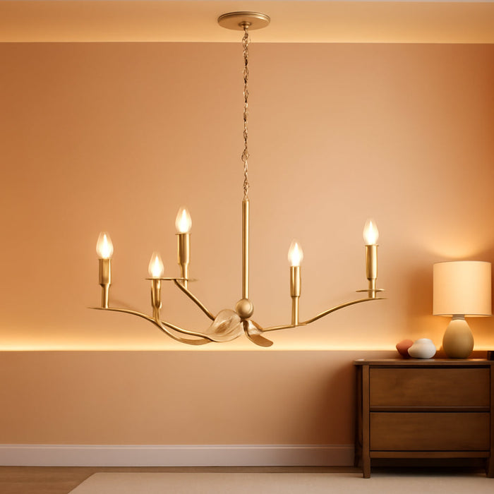 Malene 6-Light Chandelier, Champagne Bronze