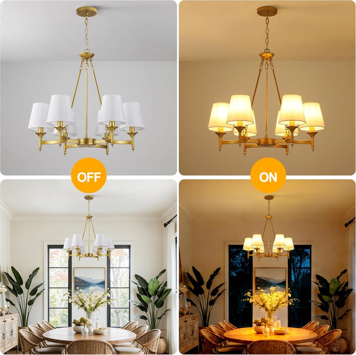 GildedGold 27.2 Inch Six Light Farmhouse Chandelier