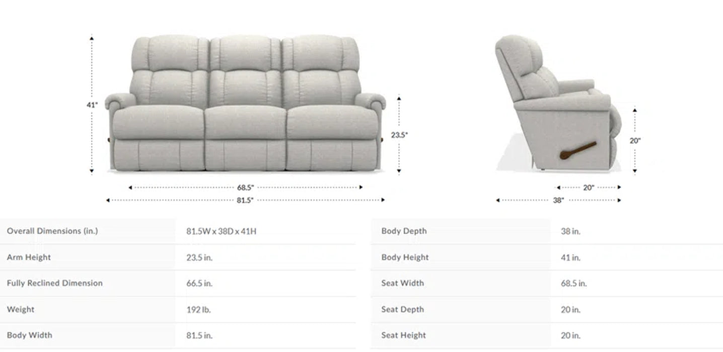 Pinnacle Wall Reclining Sofa with Iclean Fabric