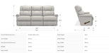 Pinnacle Wall Reclining Sofa with Iclean Fabric