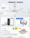 72 Inch Industrial Style Brushed Nickel Ceiling Fan