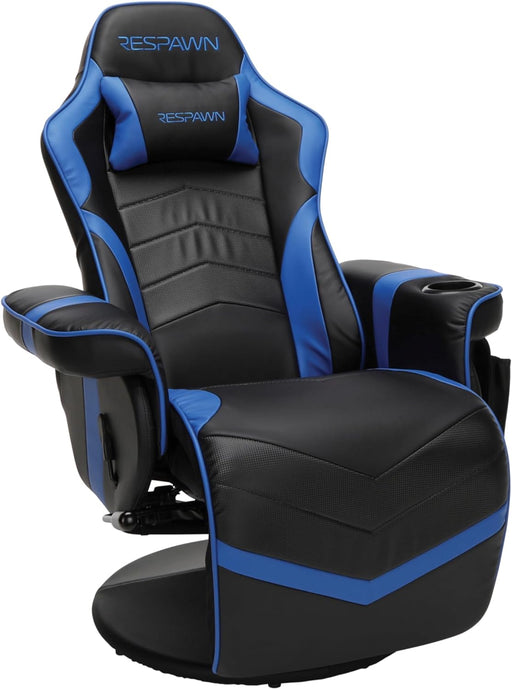 900 Gaming Recliner - Video Games Console Recliner Chair, Computer Recliner, Adjustable Leg Rest and Recline, Recliner with Cupholder, Reclining Gaming Chair with Footrest - Blue