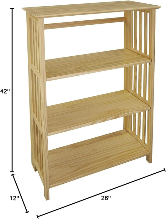 Soho Manhattan 4-Shelf Folding Bookcase 26"" Wide - Natural (333-40)