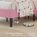 Twin Size Bed Frame with Upholstered Headboard, Velvet & Pink