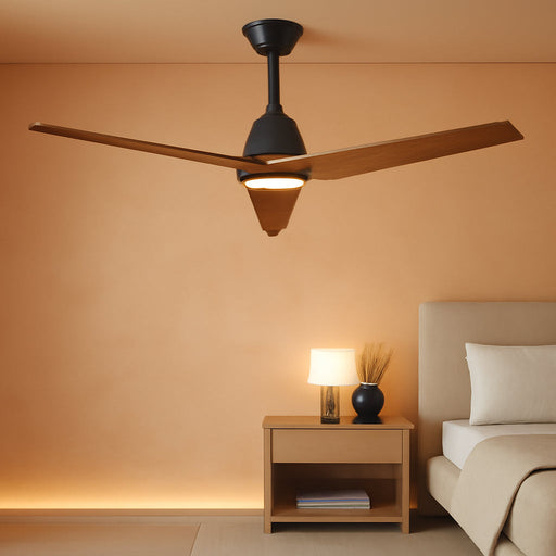 52 Inch Dark Walnut WhisperQuiet CeilingFanWithLED