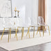 Clear Dining Chairs Set of 4, Modern Kitchen Chairs with Transparent Seat, Acrylic Accent Side Chairs with Plating Metal Legs for Dining Room, Kitchen, Living Room with Gold