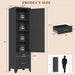 Tall Black Metal Storage Cabinet IndustrialGrade 67Inch