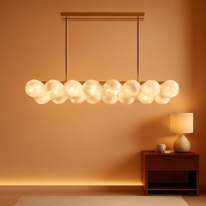 Modern Chandelier - Glass Pendant Light for Dining Room, Living Room, Kitchen Island,Bedroom (A-4 Light 38.2")