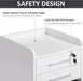 3 Drawer Vertical File Cabinet Lock 15.4" X 15.7" X 25.7" White