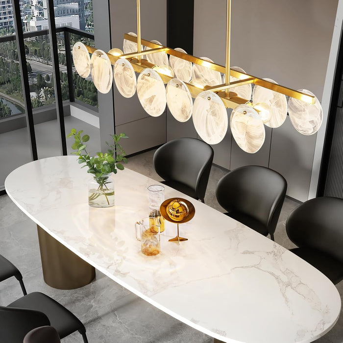 Modern Chandelier - Glass Pendant Light for Dining Room, Living Room, Kitchen Island,Bedroom (A-4 Light 38.2")