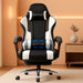 Gaming Chair, Computer Chair with Footrest and Lumbar Support, Height Adjustable Game Chair with 360°-Swivel Seat and Headrest and for Office or Gaming (Fabric, Black & Light Gray)