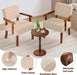 Beige Oversized Accent Armchairs With Walnut Table
