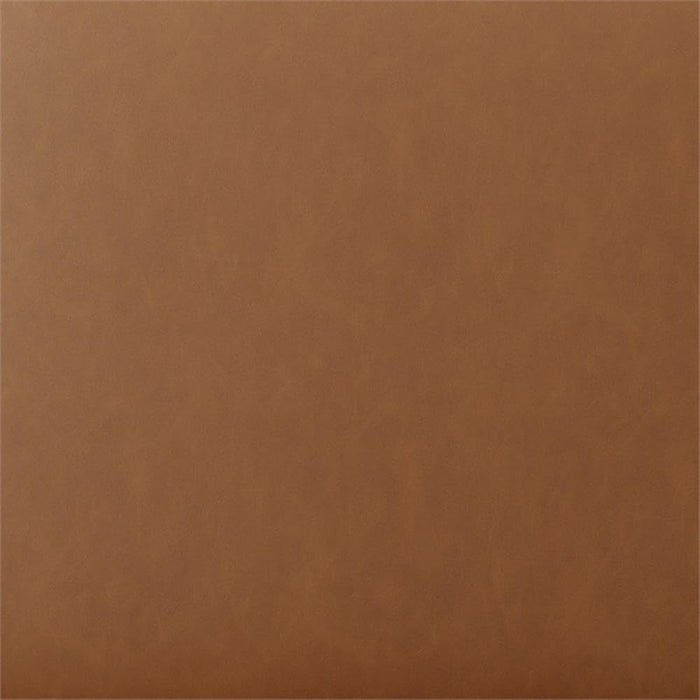 18” Warren Ottoman Square Faux Leather Bench, Stationary Ottomans, Backless Chair, Footrest for Living Room, Footstool Office, Bedroom, Padded Seat, Caramel Brown