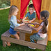 Modern Outdoor Wooden Playhouse with Picnic Table