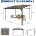 10X12Ft Lean to Gazebo with Polycarbonate Hardtop Roof - Hardtop Wall Pergola, Aluminum Frame Wall Mounted Gazebo for Patio, Deck, Yard, Garden & Party Shade