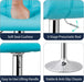 Set of 4 Adjustable Swivel Barstools, Modern PU Leather Kitchen Counter Bar Stools, Square Back Bar Stool (Blue)