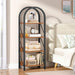Small 4Tier Arched Bookshelf Industrial Metal Frame