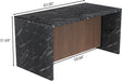 63" Large Imitation Marble Dining Table for 4-6 People(Patent Pending) | Island Table with LED Light,Mordern Marble Stripes Kitchen Dining Table with Grille Design for Dining Room,Living Room(Black)