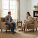 Brown Upholstered Accent Chair With Thick Cushions