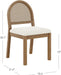 Bailey 19 In. Boucle Dining Chair, Upholstered Side Chair with Natural Woven Rattan Back and Solid Wood Legs, Light Brown