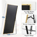 Full Length Mirror with Stand, 56"X15" Floor Mirror with Aluminum Alloy Frame for Bedroom, Standing Full Body Mirror with Shatter-Proorf Nano Glass for Wall, Living Room, Cloakroom, Gold