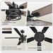 52-Inch Industrial Ceiling Fan With Integrated Remote