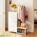 Multifunction White Dresser With Builtin Shoe Rack