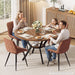 round Dining Table for 4, 43" Farmhouse Kitchen Table with Storage