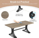 63" Large Office Desk, Modern Executive Desks with Stylish Legs, Wood Computer Desk, Business Furniture Work Desk for Home Office (Grey and Black)