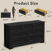 Dresser for Bedroom, Farmhouse 7 Drawers Dresser, Chest of Drawer Chest, Multi-Tier Clothing Storage Cabinet, Black
