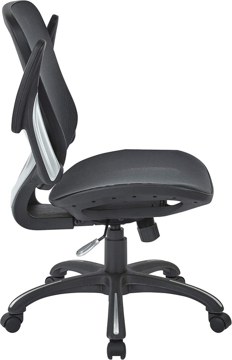 Riley Ventilated Manager'S Office Desk Chair with Breathable Mesh Seat and Back, Black Base with Black