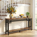 70.9" Long Console Table, 2-Tier Long Narrow Console Table behind Couch for Display with Central Support Frame, Industrial Long Entryway Table for Entryway and Living Room