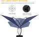 11Ft Offset Cantilever Patio Umbrella with Solar Lights, Large round Outdoor Umbrella with Base Included, Aluminum Frame, 360° Rotation & Infinite Tilt for Deck Pool Backyard, Navy Blue