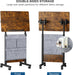 Height Adjustable Standing Desk with Storage Bag Widths16 in Length 24 In, Portable Rolling Mobile Stand up Table with Wheels, 360 Degree Flip Laptop Computer Desk for Home Office, Rustic Brown