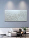 Handmade Textured White Abstract Flower Canvas Wall Art, 24X48 Inch Large Modern White Painting on Canvas with Heavy Impasto Acrylics, Ready to Hang