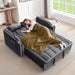 Velvet Charcoal Gray Adjustable Convertible Sleeper Sofa