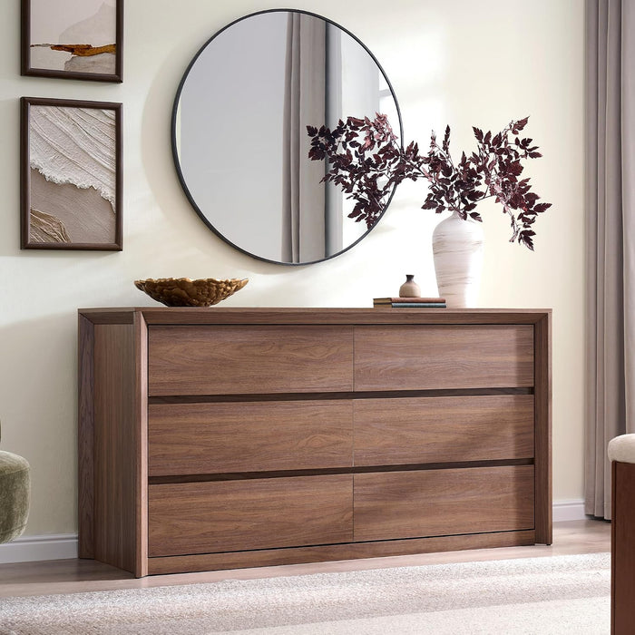 60 Inch 6 Drawer Dresser for Bedroom, 20" Depth for More Storage