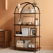 Arched Bookshelf, 4-Tier Industrial Open Bookcase with Sturdy Metal Frame, Freestanding Display Storage Organizer for Living Room, Home Office and Bedroom, Rustic Brown