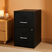 2806262 14 In. X 18 In. X 24.1 In. Soho 2-Drawer Vertical Letter File Cabinet - Black