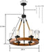 26 Inch Wagon Wheel Farmhouse ChandelierLightFixture