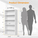 53 Inch Tall White Industrial Floorstanding Bookcase