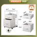 2 Drawer Fabric Vertical Filing Cabinet, Rolling Printer Stand, White