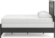 Signature Design by Ashley Jonnifer Full Panel Bed Frame with Headboard, Two‑Tone Textured Design, Engineered Wood and Decorative Laminate, Bedroom Furniture, Warm Gray and Matte Black