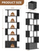 6-Tier Tall Bookshelf with Drawers, Black