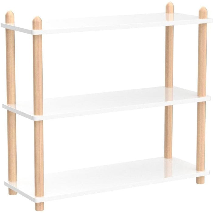 3-Tier Wooden Shelf Bookcase - Modern Open Bookshelf, Free Standing Storage Rack, Multifunctional Display Stand for Home and Office, White, Rectangle