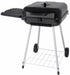 22" Square Steel Charcoal Grill with Foldable Side Shelf, Black