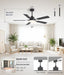 Ceiling Fan Lights, 52" Ceiling Fans with Lights and Remote, Farmhouse Ceiling Fans with Light Quiet Reversible DC Motor, Dual-Finish LED Ceiling Fan Light for Living Room, Bedroom, Kitchen