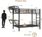 Black TwinOverTwin HeavyDuty Bunk Bed WithIntegratedDesk
