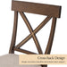 Solid Wood Dining Chairs Set of 2 with Cross Back, Walnut