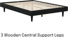 Fly Wooden Bed Frame without Headboard, Solid Wood Foundation with Silent Slats and Wood Central Supports, 1000 Lb Capacity, Effortless Assembly, Full - Burnt Black